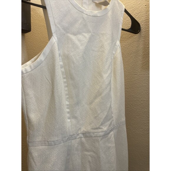 H&M Classic Off White Sleeveless Shift Dress Zippered Size 8 - Picture 4 of 11